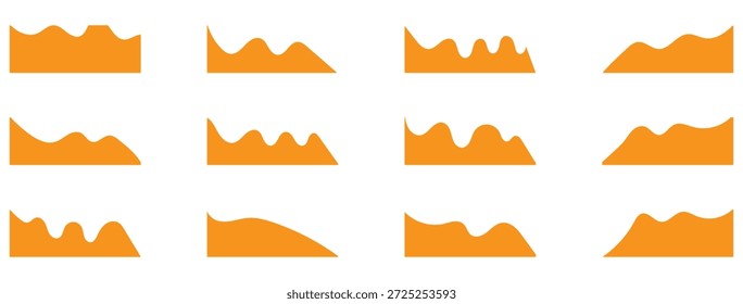 colección de forma de onda negra Abstractas para Anuncios, divisores y fondos en Ilustración vectorial fluida suave. Para Anuncios, divisores, cabeceras, fondos, Elementos decorativos, Sitio web y más.