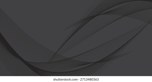 Formas negras Abstractas de la onda en fondo oscuro
