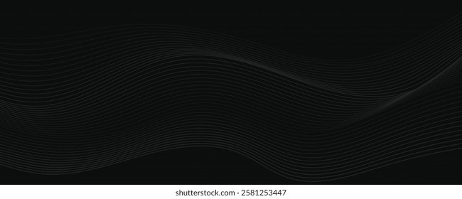 Abstract black wave vector background. EPS10