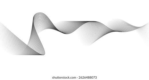 Abstrakte schwarze Welle Vektor Banner Vorlage. 10 EPS