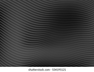 Abstract black waves and lines vector pattern design
