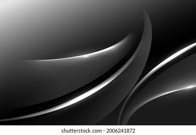 Abstract black waves minimalist background