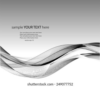 Abstract black waves on gray background