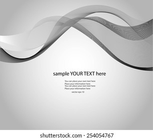 Abstract black waves on gray background