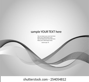 Abstract black waves on gray background