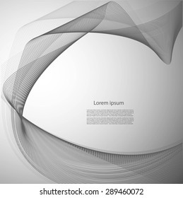 Abstract black waves on gray background