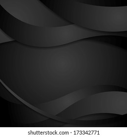 Abstract black waves tech background