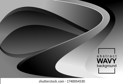 Abstract black wavy background for brochure, website, flyer design