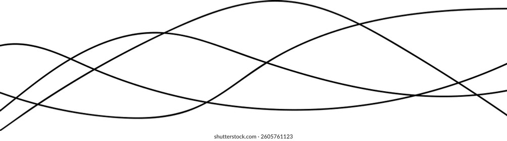 Abstract black wavy line background vector on white background