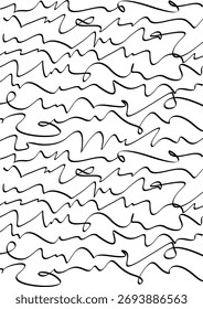 Abstractas patrón sin costuras de línea ondulada negra para una camiseta artística moderna y un diseño de tela