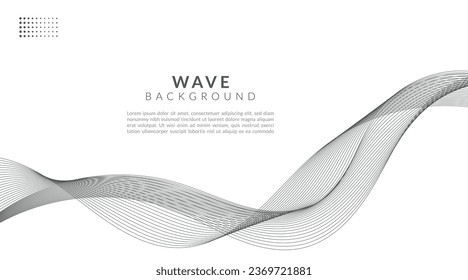 Abstrakter schwarzer, gewellter Linienhintergrund mit Kopienraum.