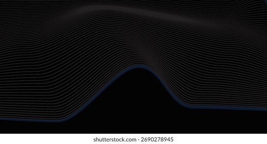 Abstract Black Wavy Lines Background. Suit for banner, web, brochure, pamflet and presentation
