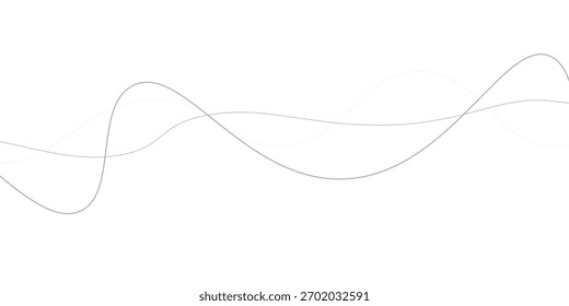 Plano de fundo abstrato de linhas onduladas pretas com espaço de cópia. Ícone de linha fina abstrata. Padrão de onda de linha. Linhas onduladas, fundo de linhas de curva fina, movimento de faixa, textura linear, movimento geométrico com preto.