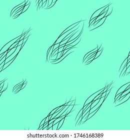 Resumen de líneas onduladas negras sobre un fondo azul. Patrón sin inconvenientes para papel de pared, tela, papel de envoltura, diseño de cubierta. Tendencias de color de 2020