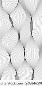 Abstrakt mit schwarzen wellenförmigen Linien auf weißem Hintergrund Textur Design