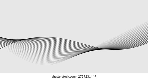 Abstract black wavy lines vector on background. Simple lines effect. Vector illustration. eps10