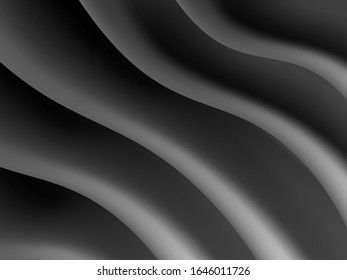 Fondo abstracto de malla ondulada negra. Ilustración de material vectorial para el afiche
