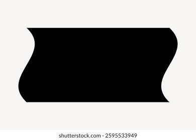 Abstract black wavy shape on a light background. The wavy design creates a flowing, dynamic effect. Simple yet elegant, the wavy shape adds visual interest. Minimal shape vector.