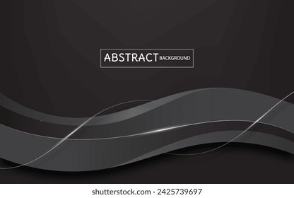 abstract black wavy shapes background, vector illustration
