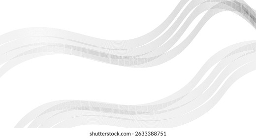 Abstraktes Muster aus schwarzen wellenförmigen Streifenlinien auf weißem Hintergrund. Vektorgrafik