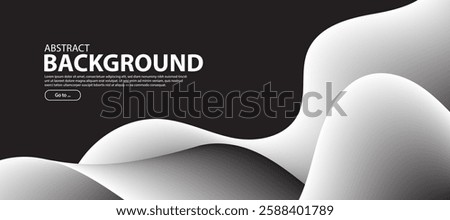 abstract  black whit gradient background, business technology digital communication template, illustration element, future banner poster cover pattern creative graphic vector