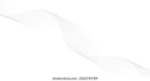 Abstract black and whit wave element for design. Digital frequency track equalizer. Stylized line art background. Vector illustration. Wave with lines created using blend tool.