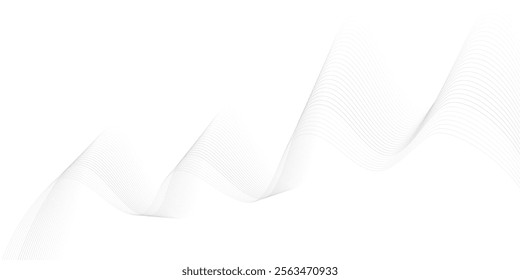 Abstract black and whit wave element for design. Digital frequency track equalizer. Stylized line art background. Vector illustration. Wave with lines created using blend tool.