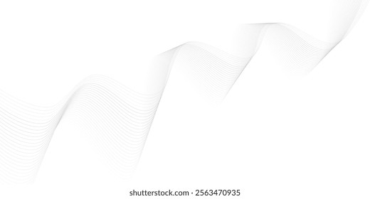 Abstract black and whit wave element for design. Digital frequency track equalizer. Stylized line art background. Vector illustration. Wave with lines created using blend tool.