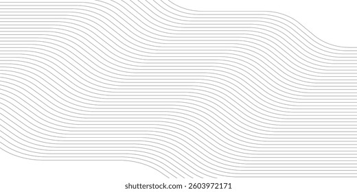 Abstract black and whit wave element for design. Digital frequency track equalizer. Stylized line art background. Vector illustration. Wave with lines created using blend tool.
