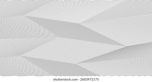 Abstract black and whit wave element for design. Digital frequency track equalizer. Stylized line art background. Vector illustration. Wave with lines created using blend tool.