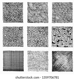 Hand Drawn Textures Brushes Big Artistic Stock Vector (Royalty Free ...