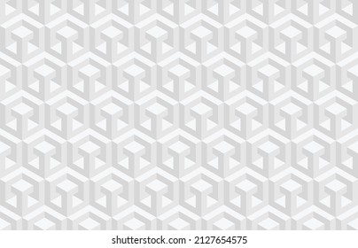 Motif abstrait géométrique harmonieux 3d noir et blanc. cubes hexagonaux isométriques, illusion d'optique, arrière-plan moderne en couleur grise neutre.