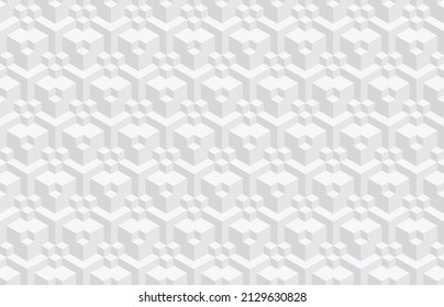 Motif abstrait géométrique harmonieux 3d noir et blanc. cubes hexagonaux isométriques, illusion d'optique, arrière-plan moderne en couleur grise neutre.