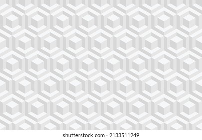 Motif abstrait géométrique harmonieux 3d noir et blanc. cubes hexagonaux isométriques, illusion d'optique, arrière-plan moderne en couleur grise neutre.