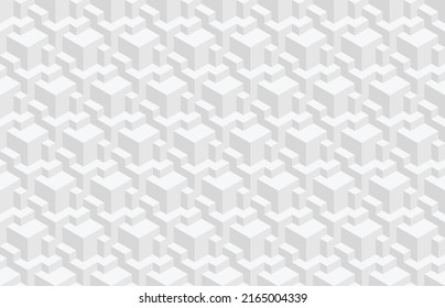 Abstraktes, geometrisches, nahtloses Muster in Schwarz und Weiß. Isometrische sechseckige Würfel optische Täuschung modernen Hintergrund in neutraler grauer Farbe.