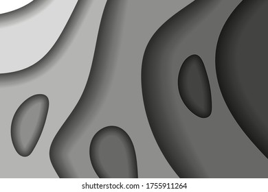 Resumen Color blanco negro 3D Cortar formas Fondo