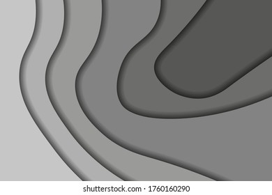 Abstract Black White 3D Paper Cut Shapes Background