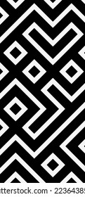vector de fondo de laberinto geométrico en blanco y negro abstracto