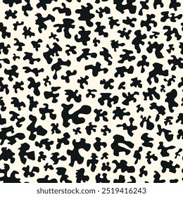 Abstract black and white animal print spots pattern