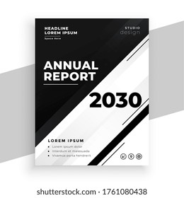 abstract black and white annual report business brochure template