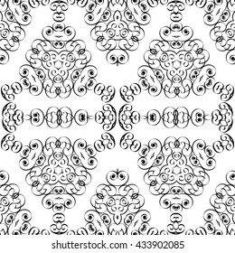 Abstract black and white Arabian seamless background, EPS8 - vector graphics.