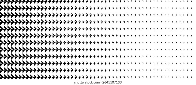 Abstract Black and White Arrow Pattern Geometric Design, Repeating Arrows, Halftone Effect, Optical 