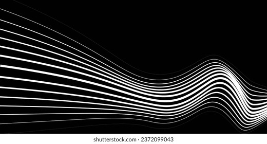 diseño de onda de fondo en blanco y negro abstracto, Eps 10
