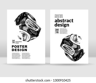 The abstract black and white background. It can be used for posters, cards, flyers, brochures, magazines and any kind of cover. EPS 10
