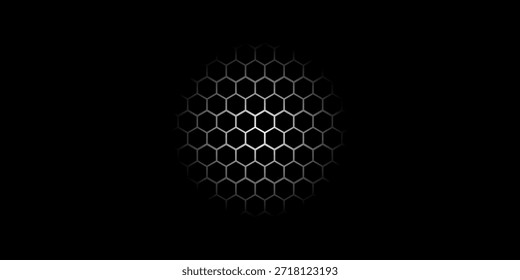 Abstractas fondo blanco y negro que consta de hexágonos. Fondo de semitono. Ilustración de degradado. Fútbol, Fondo de pantalla de concepto de fútbol.