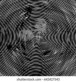 Abstract black and white background for design. Monochromatic texture of twisted lines. Vector illustration.