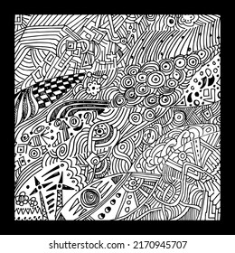 abstract black and white background doodle