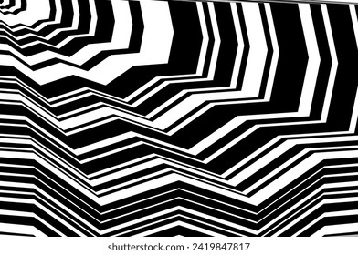 Abstract black and white background. Elegant pattern, op art psychedelic design. Vector illustration.