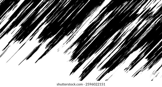 An abstract black and white background featuring dynamic, diagonal brush strokes creating a sense of movement and energy.