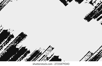 Abstractas fondo blanco y negro con textura de pincel grunge audaz con trazos expresivos y espacio de copia limpio para el Diseño gráfico moderno.